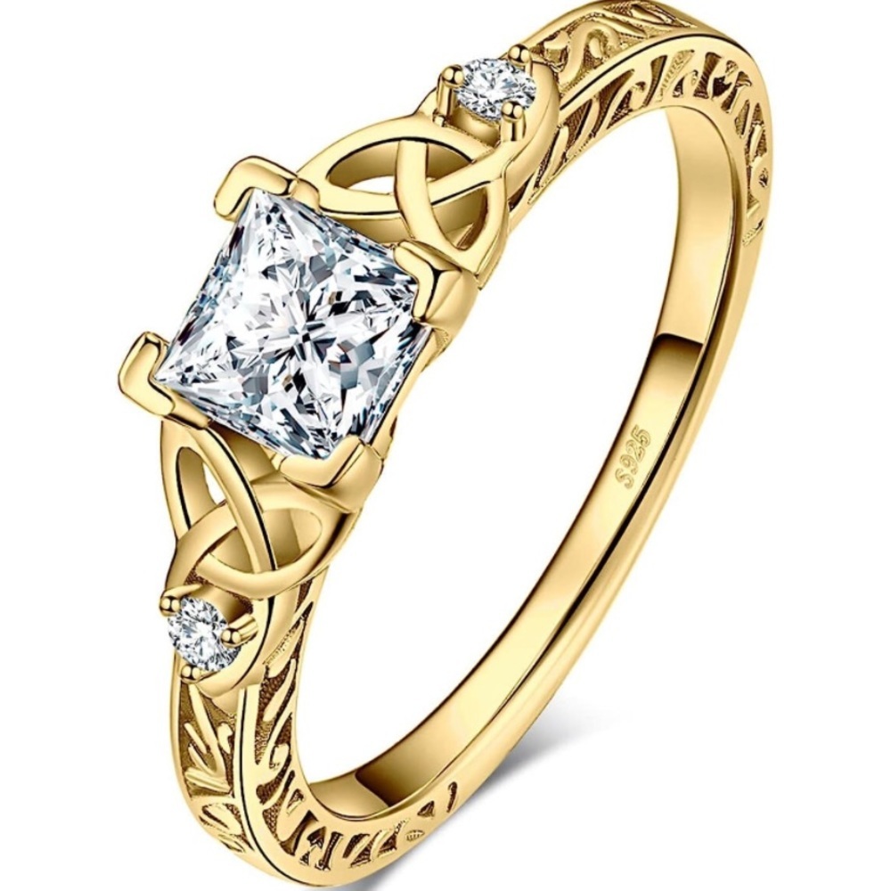 10k Love Trinity Celtic Knots Engagement Ring